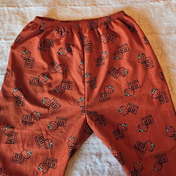 BALENCIAGA HELLO KITTY Womens Rust Lightweight Lounge Pants with Pockets No Tags - Picture 6 of 7